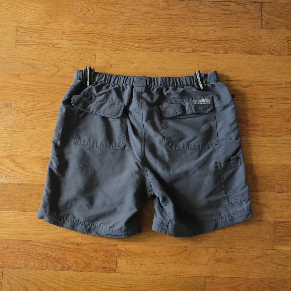 The North Face Cargo Shorts Gray Belted Nylon Gorpcore Hiking Mens L Utility